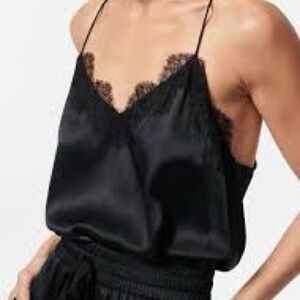 Cami NYC The Racer Charmeuse Top - Black